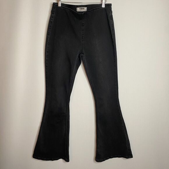 Rock & Roll Denim Bargain Bell Pull On Flare Black Womens 32x32 - Picture 1 of 10